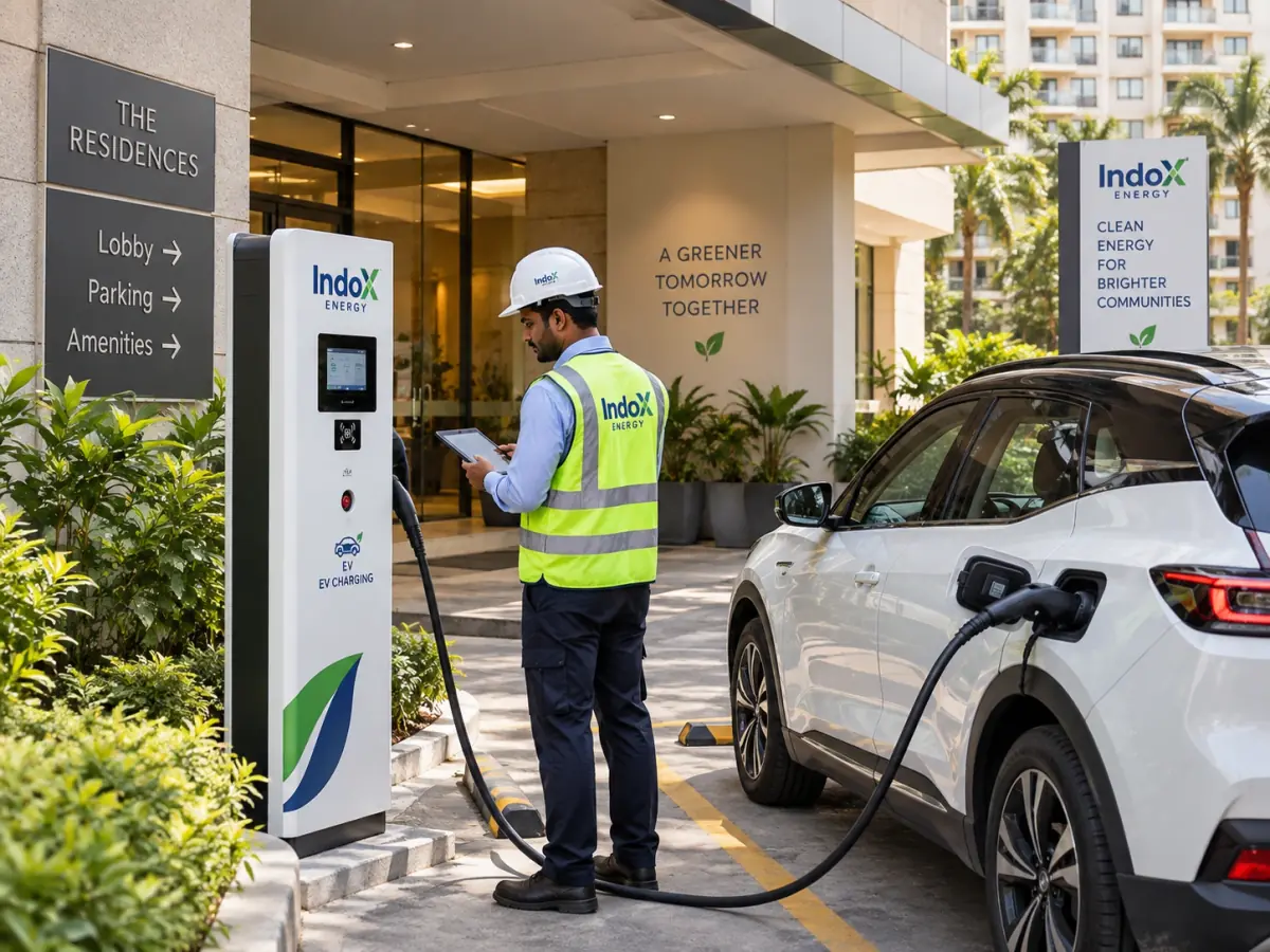EV charger installed in a hotel parking bay