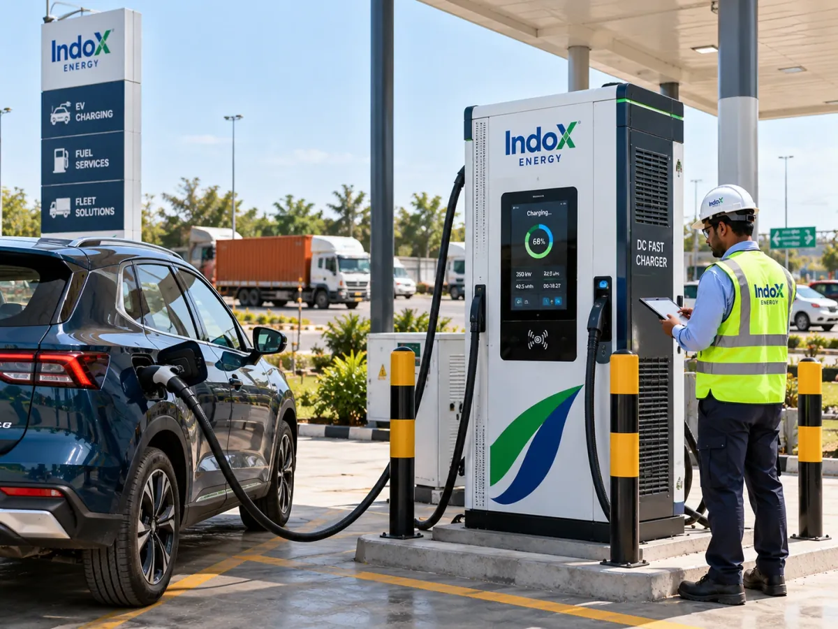 Standalone DC fast charger at a highway charging bay