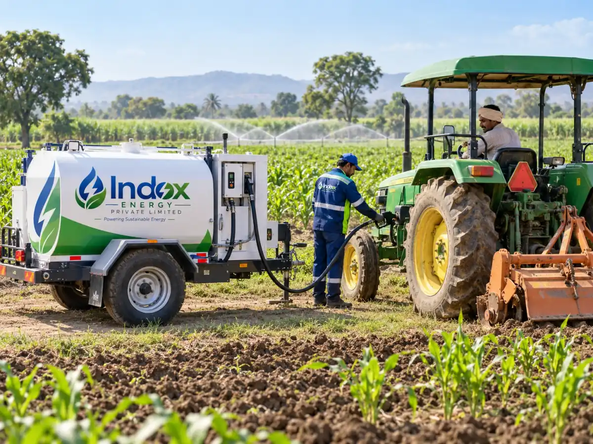 Tractor working a field during the harvest season