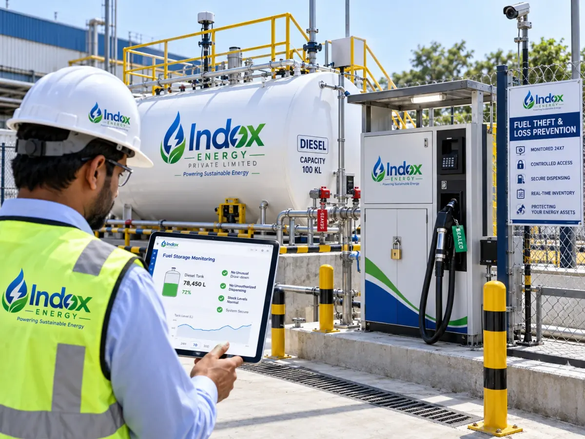 Locked dispensing unit next to a monitored diesel tank